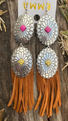 Fringe Concho Earrings