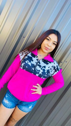 Pink Cow Sweater
