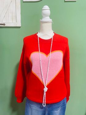 Pink Heart Sweater