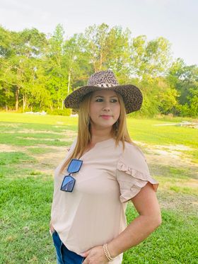 Khaki V-Neck Top