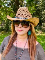 Straw Cowboy Hat Western Cowgirl