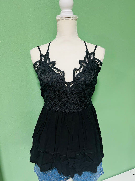 Isabel Lace Trim Criss Cross Lace