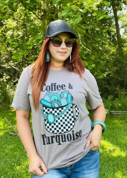 Coffee & Turquoise T-Shirt