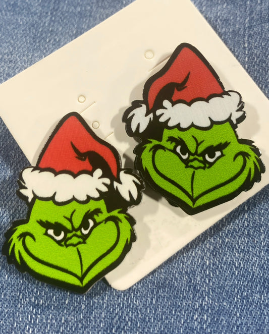 Grinch Christmas Earrings