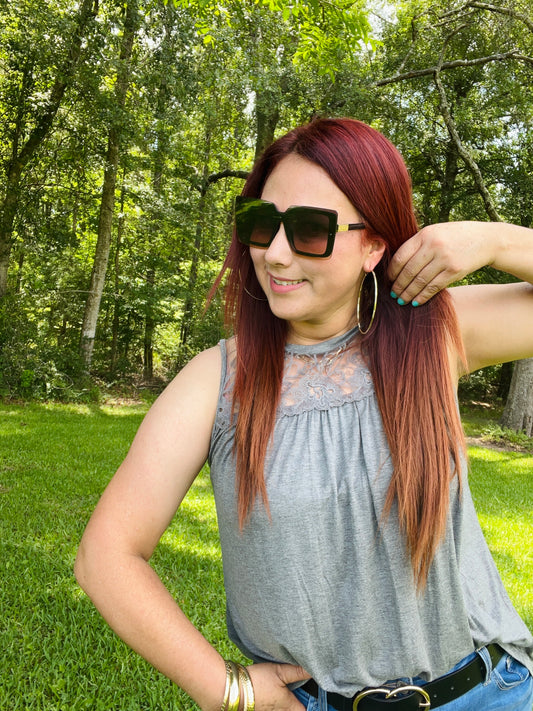 Grey Lace Blouse