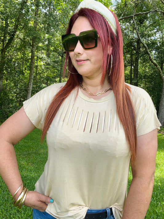 Olivia's Creme Cut Blouse