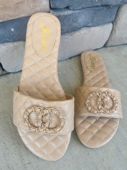 Metallic Slice Sandals