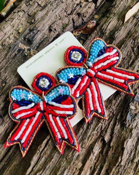 Usa Bow Earrings