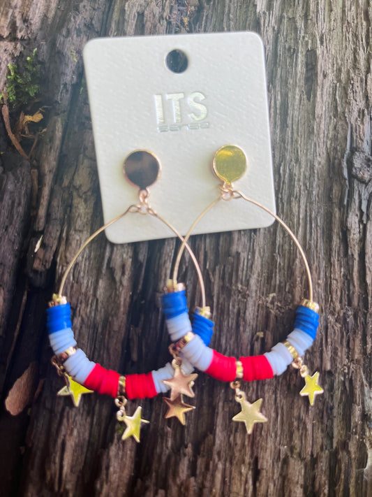 Dangle Star American Earrings