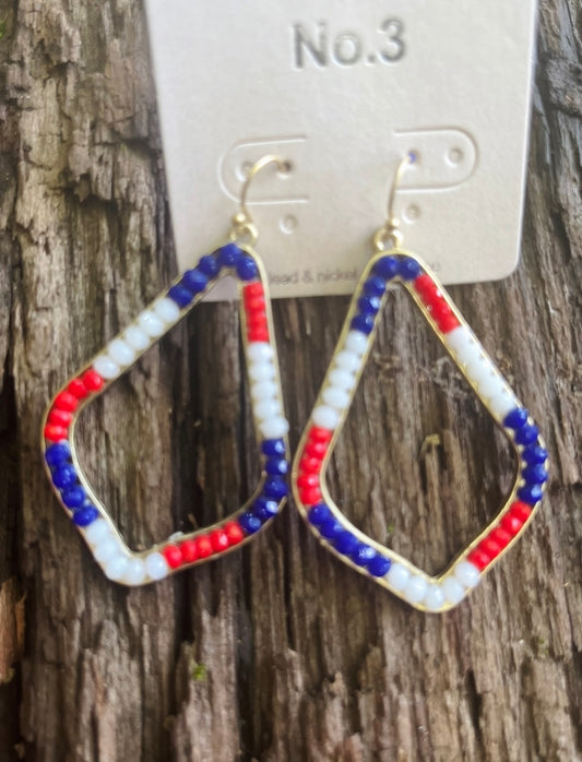 Patriotic Beaded Earrings
