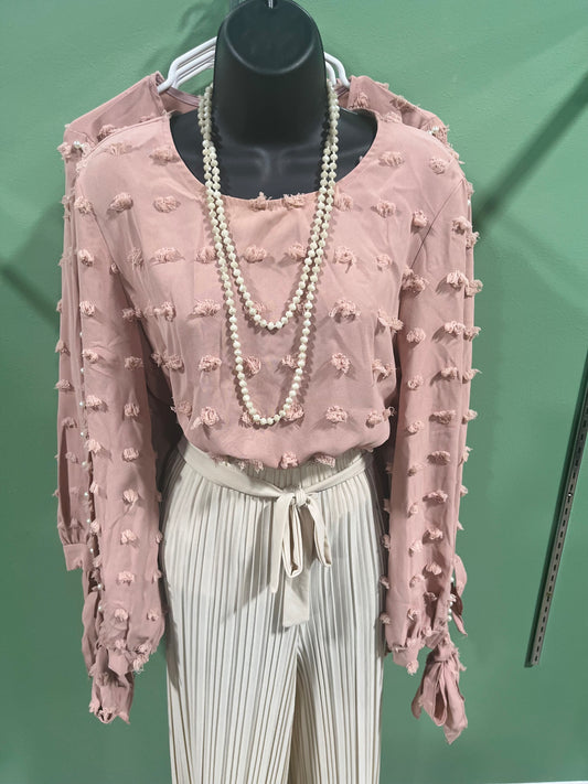 Pink Long Sleeve Blouse