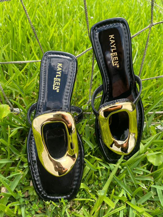 Ruby Black Flat Sandals