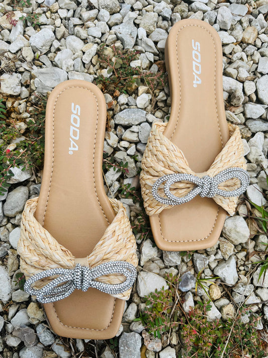 Tan Bow Sandals