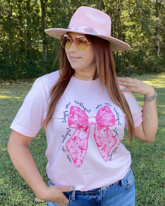 Pink Bow Breast Cancer T-shirt