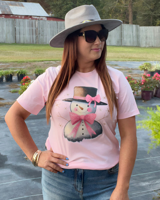 Snowman Pink T-shirt