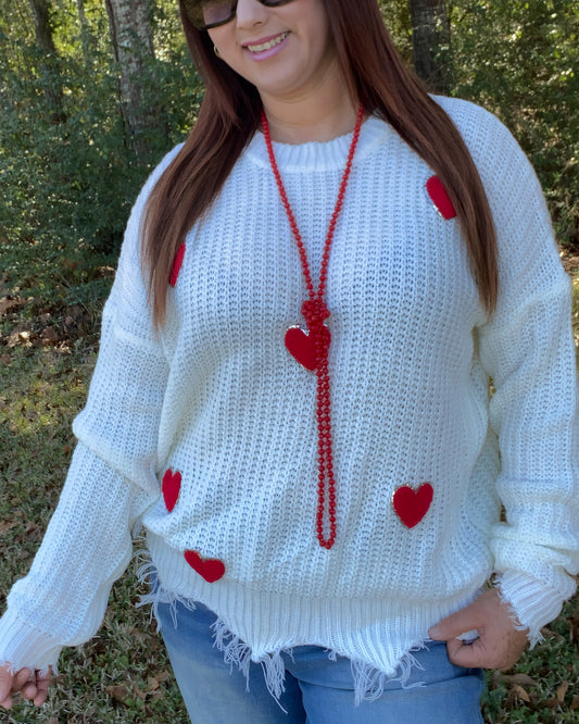 Valentines White Sweater