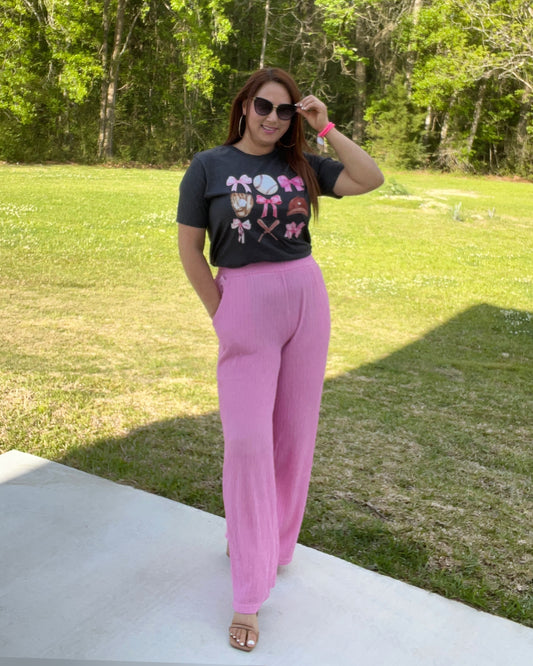 Bright Pink Straight Leg