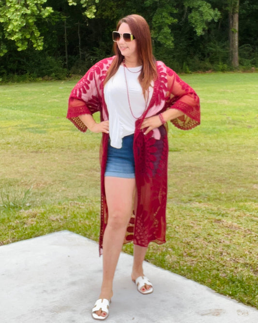 Floral Lace Kimono