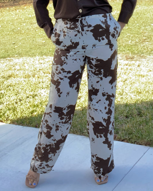 Cow Print Pants