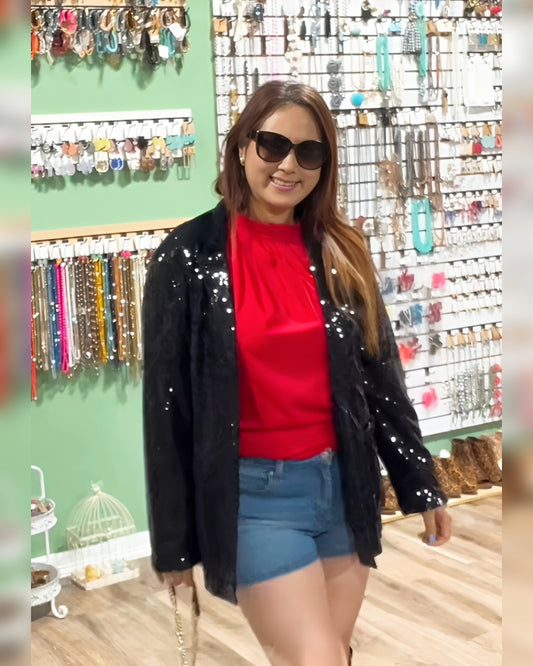 Black Sequin Blazer