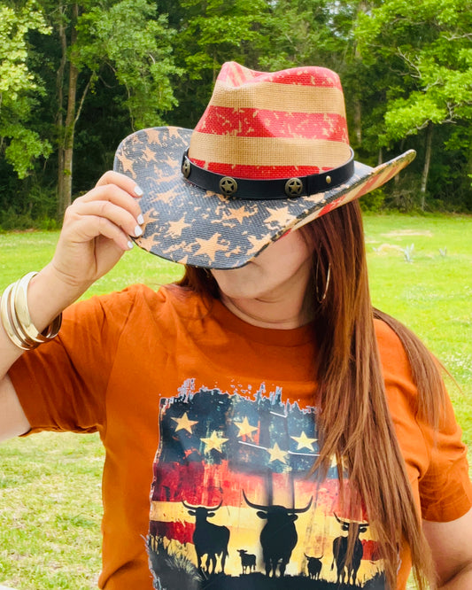 Patriotic Cowboy Flag Hat