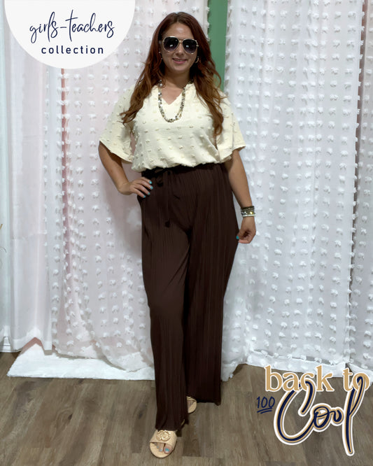Diva Tie Front Pleated Pants