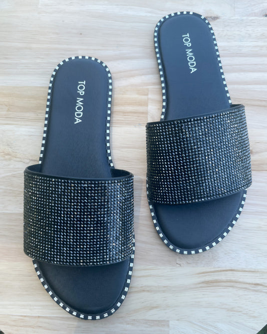 Rhinestones Flat Sandals