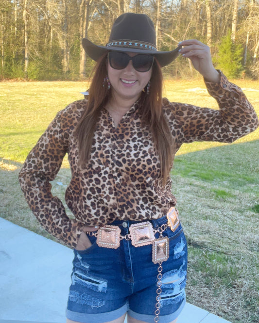 Cheetah Print Blouse