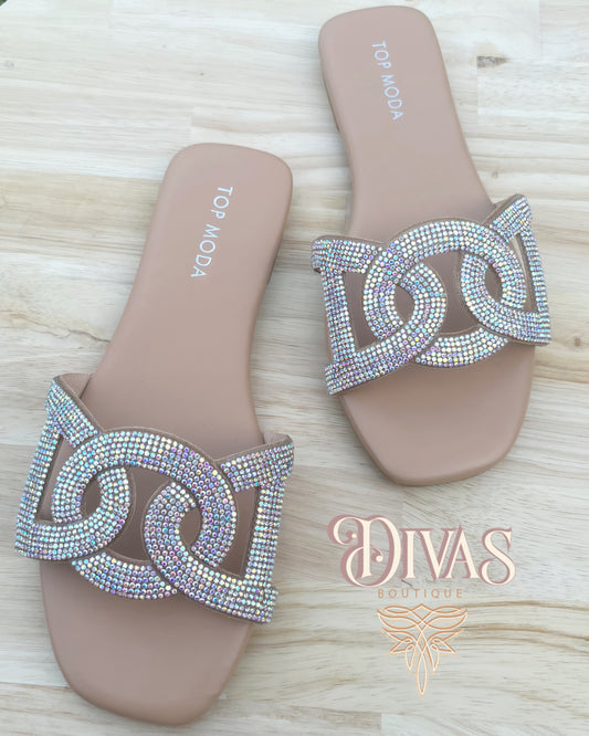 Rhinestone Flat Sandals