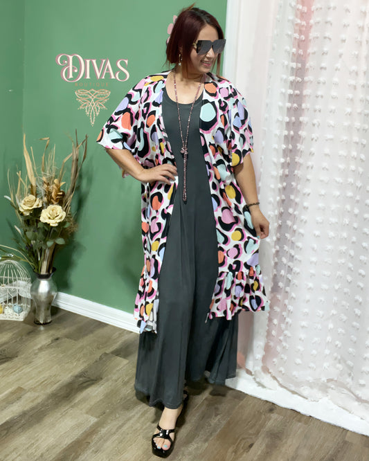 Color Leopard Kimono