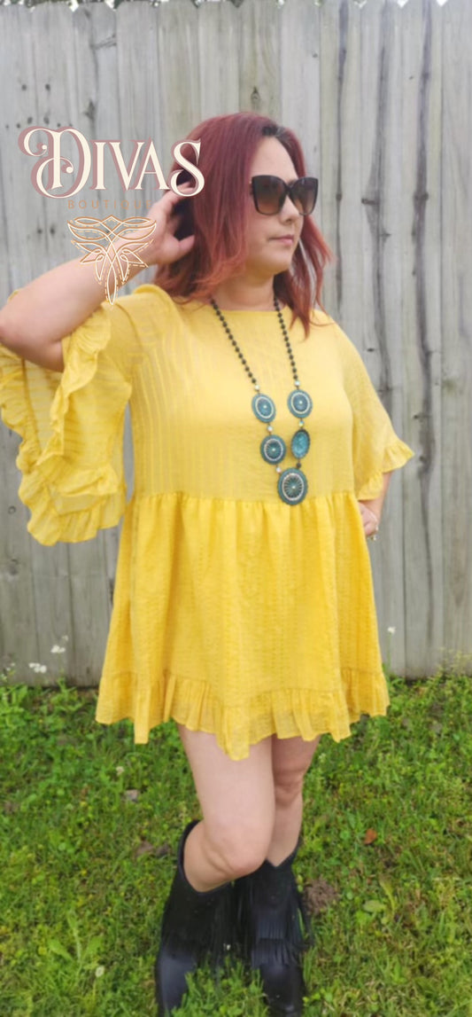 Mustard  Dress