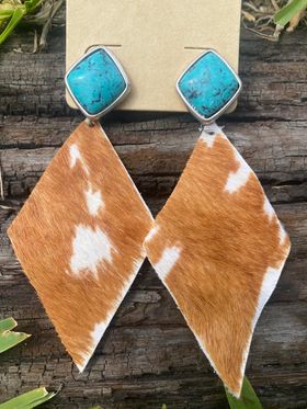 Turquoise Cow-Earrings
